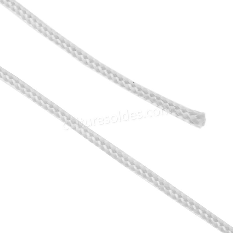 PrimeMatik - Corde en polyester tressée 100 m x 3 mm blanche soldes en ligne - -3