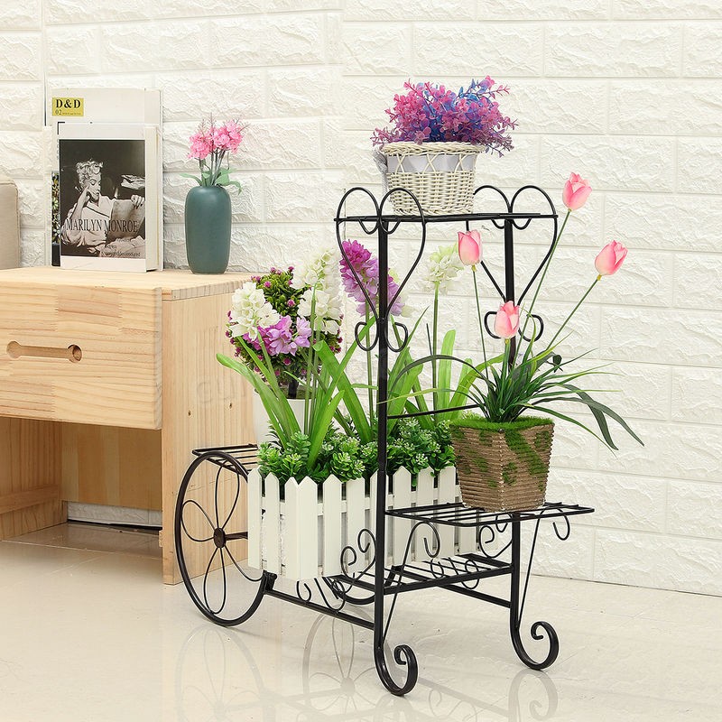 Plante Stand Présentoir de 4 niveaux étagère de Pot de Fleur Décoratif C soldes en ligne - -4
