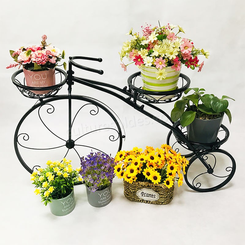 Fleur escalier plante support vélo forme fleur stand plantation métal 52 * 41 * 8 cm soldes en ligne - -4