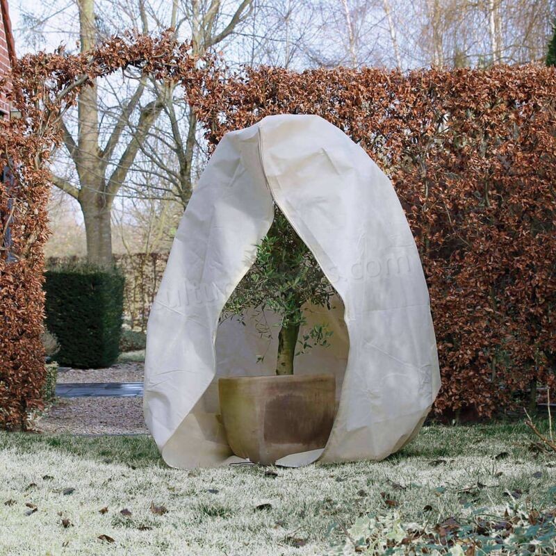 Nature Couverture d'hiver avec fermeture 70 g/m² Beige 2x2,5 m soldes en ligne - -2