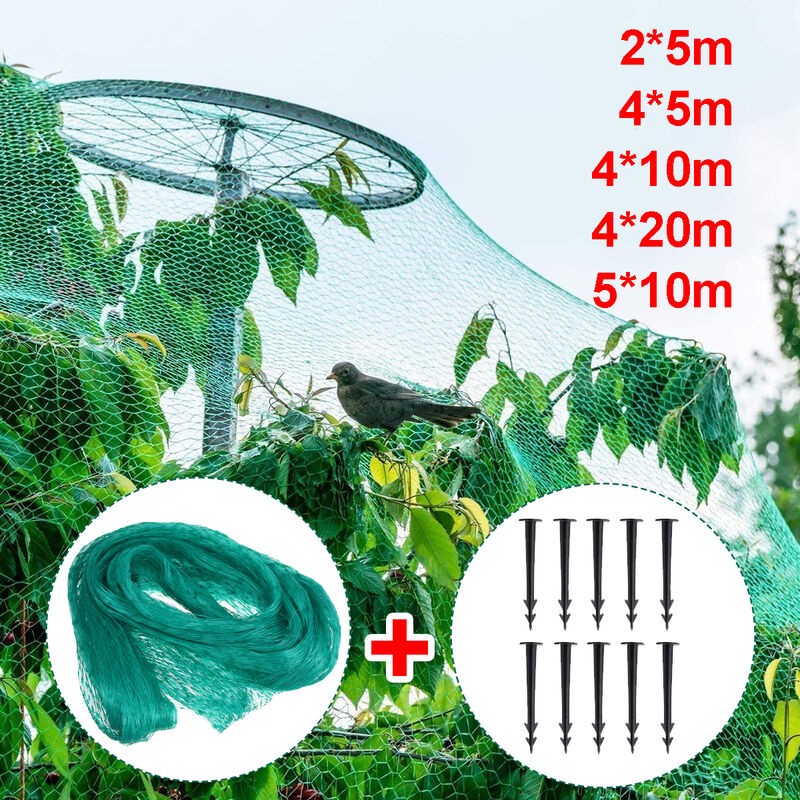 Anti-oiseaux Net Crop Devices Jardinage Plant Clôture Fruits Légumes Filet de Protection (4x20m) soldes en ligne - -3