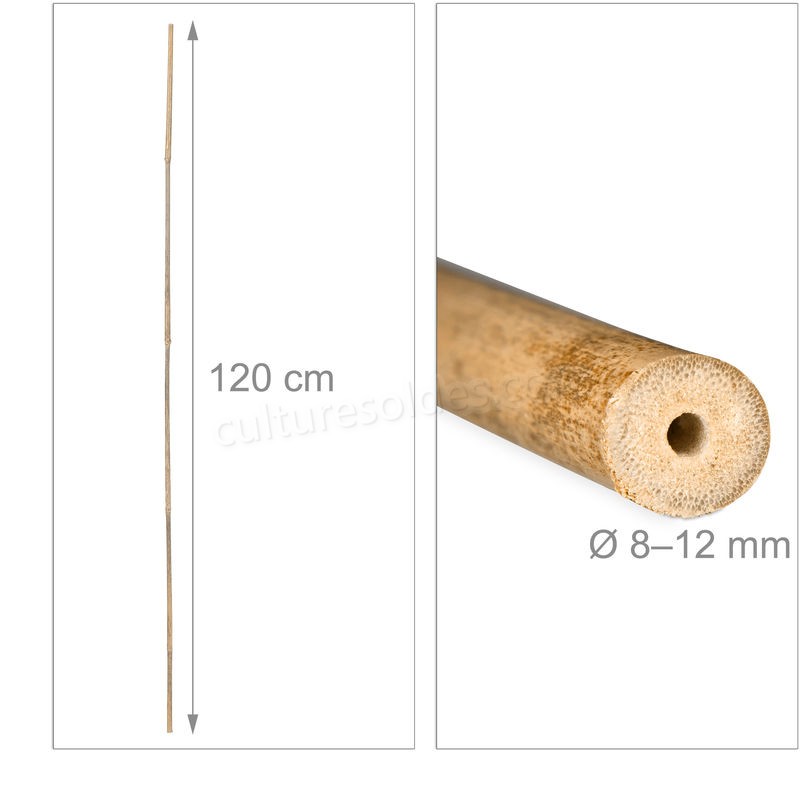  Tiges en bambou 120 cm, en bambou naturel, bâtons en bambou comme tuteur ou décoration, pour bricoler, naturel soldes en ligne - -3