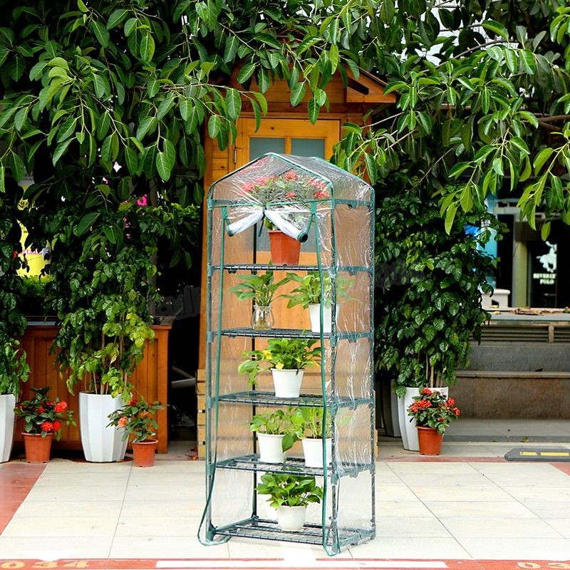 Housse ¨¦tui ¨¤ Serre de Jardin 5 Niveaux 69 x 49 x 187cm Plante Durable Couverture Protection Anti Insect soldes en ligne - -1