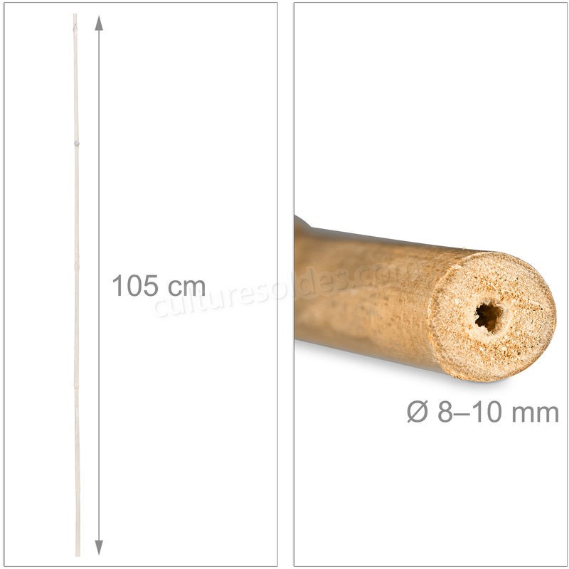  Tiges en bambou 105 cm, en bambou naturel, bâtons en bambou comme tuteur ou décoration, pour bricoler, naturel soldes en ligne - -3