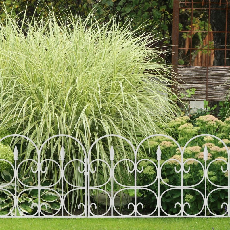  Bordure de jardin plastique, Clôture gazon 30 cm, 6 éléments, 4 m, parterre massif pelouse, piquet soldes en ligne - -1