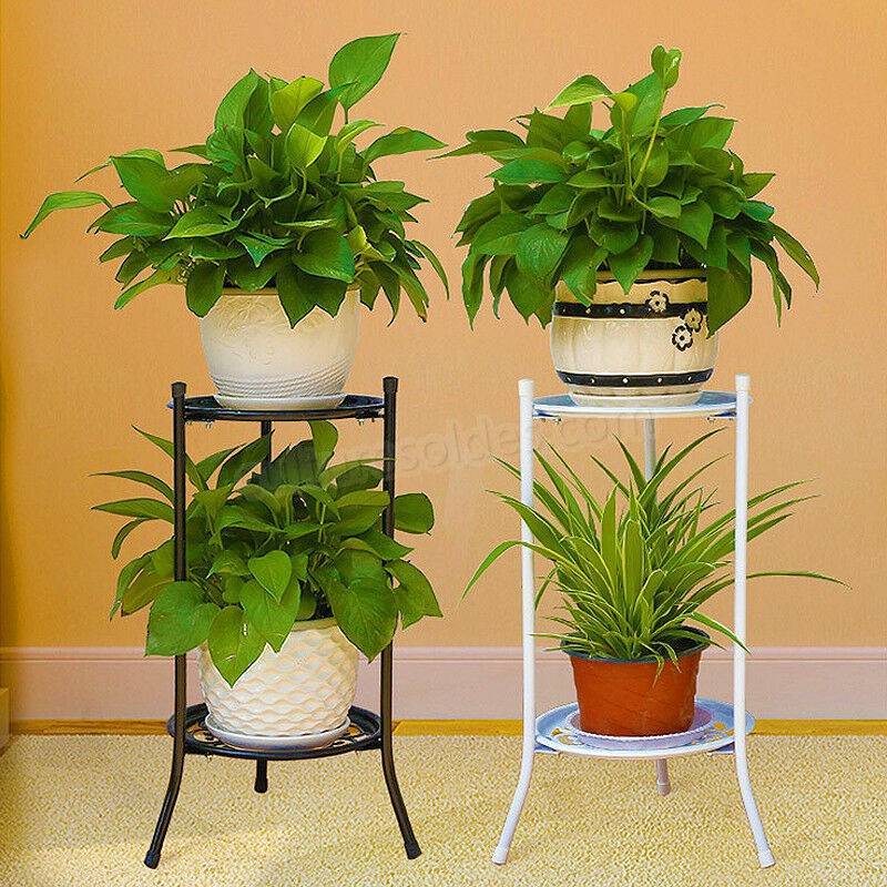 [24x30x35cm] Étagères à plantes en métal Support de pot de fleur Support de plante Affichage intérieur Jardin extérieur (blanc) soldes en ligne - -2