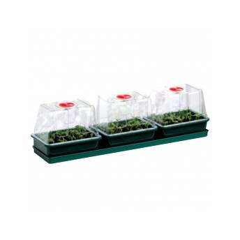 Trio de mini serres rigides - 76 x 18,5 x 20,5 cm - Garland germination-bouturage soldes en ligne - -0