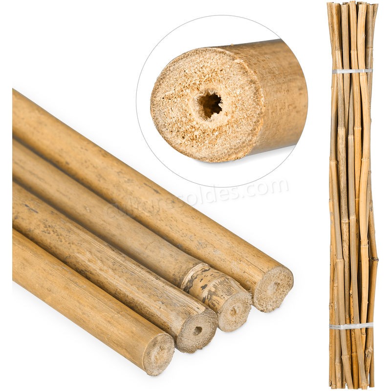  Tiges en bambou 120 cm, en bambou naturel, bâtons en bambou comme tuteur ou décoration, pour bricoler, naturel soldes en ligne - -0
