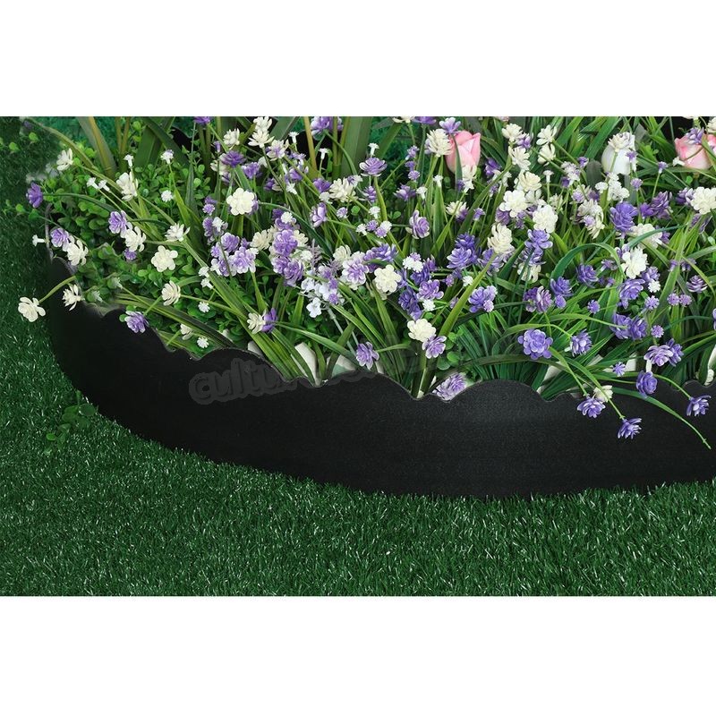 10pcs Am¨¦nagement de bordure de bande de bordure de pelouse de jardin pour le plastique de voie de lit de fleur d'herbe Noir 3m soldes en ligne - -3