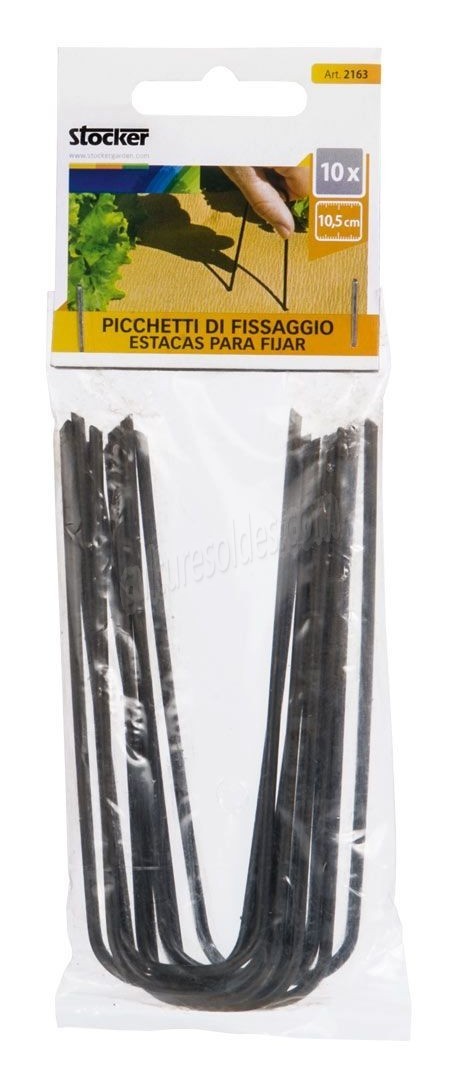 Stocker Picchetti di fissaggio in acciaio 10,5 cm 10 pz/conf soldes en ligne - -1