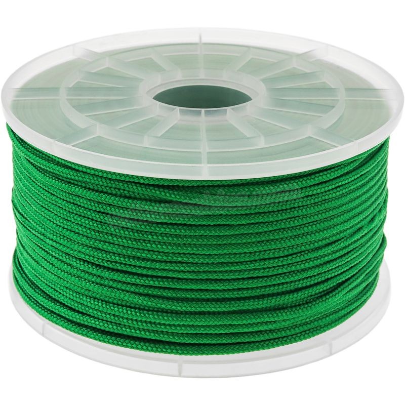 PrimeMatik - Corde tressée à fils multiples PP 100 m x 3 mm vert soldes en ligne - -0