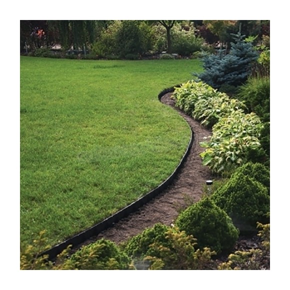 Bordure de jardin flexible noire - 3,8 cm x 10 mètres avec 20 piquets d'ancrage soldes en ligne - -3