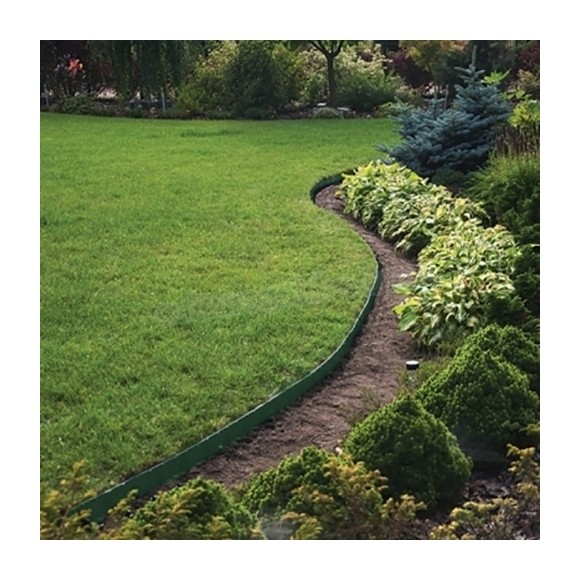 Bordure de jardin flexible verte - 3,8 cm x 10 mètres avec 20 piquets d'ancrage soldes en ligne - -3