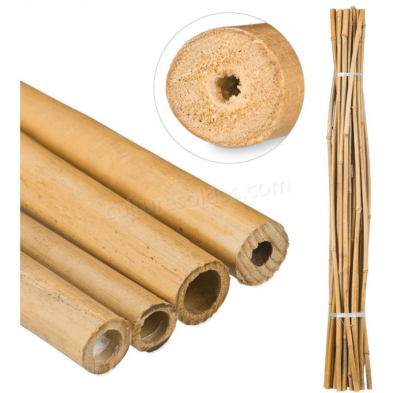 Tiges en bambou 150 cm, en bambou naturel, bâtons en bambou comme tuteur ou décoration, pour bricoler, couleur soldes en ligne - -0