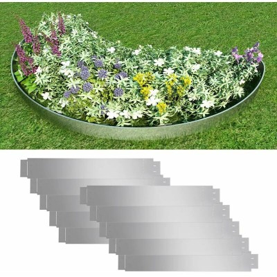 Set de 10 Clôtures de pelouse flexibles en acier galvanisé 100 x 15 cm HDV15521 soldes en ligne