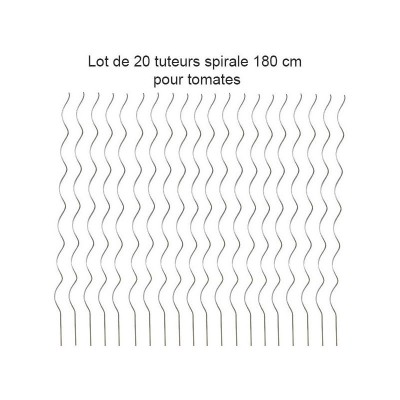 Lot de 20 Tuteurs spirale 180cm pour plants de tomates en acier galvanisé soldes en ligne