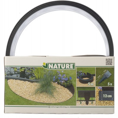 Bordure en polyuréthane pour jardin et bassin Noir - 5 m x H.12 cm soldes en ligne