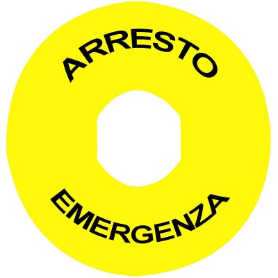 Étiquette Ronde \"\""Arresto Emergenza\""\"" pour XB4 und XB5 soldes en ligne"