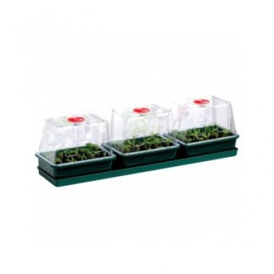 Trio de mini serres rigides - 76 x 18,5 x 20,5 cm - Garland germination-bouturage soldes en ligne