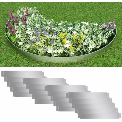 Set de 20 Clôtures de pelouse flexibles en acier galvanisé 100 x 15 cm soldes en ligne