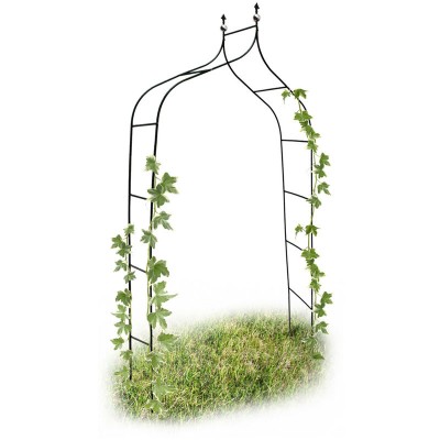  Arche à rosiers royale courbée avec pointe métal 2,4 m arceau de jardin obélisque tuteur plantes grimpantes pointe soldes en ligne