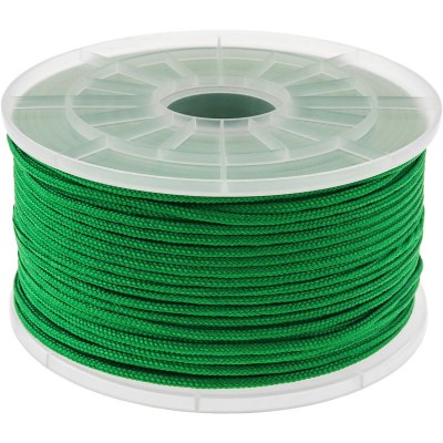 PrimeMatik - Corde tressée à fils multiples PP 100 m x 3 mm vert soldes en ligne