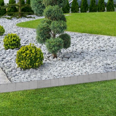 Lot de 20 bordurettes de jardin imitation pierre L. 5,1 x H. 0,23 M soldes en ligne