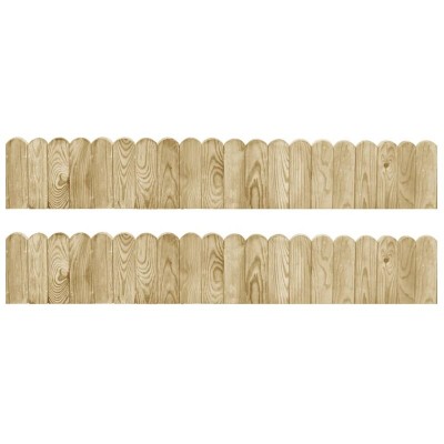  Rouleaux de bordure 2 pcs 120 cm Bois de pin imprégné soldes en ligne
