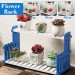 50/40 / 30CM support de plantes à fleurs en bois 2 niveaux étagère de rangement présentoir organisateur de jardin (bleu, 50 cm) soldes en ligne - 0