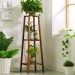 Support de plante haut en bambou Support de support de pot de fleur Petite étagère de jardinière de table d'espace (2 niveaux) soldes en ligne - 1