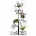 4 niveaux en m¨¦tal plante fleur pot support support ¨¦tag¨¨re rack affichage jardin patio d¨¦cor - Noir soldes en ligne - 0