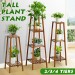 Support de plante haut en bambou Support de support de pot de fleur Petite étagère de jardinière de table d'espace (2 niveaux) soldes en ligne - 2