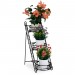  Escalier fleurs métal 3 niveaux, Support pot de fleurs, Étagère pour plantes rond 53,5 x 20 x 45,5 cm, noir soldes en ligne