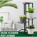 4 niveaux / 6 niveaux - support de plante en métal et support de pot de fleur jardin bureau à domicile intérieur extérieur noir / blanc (noir, 6 niveaux (105x46x21cm)) soldes en ligne