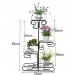 4 Niveaux En M¨¦tal Plante Fleur Pot Support Support ¨¦tag¨¨re Rack Affichage Jardin Patio D¨¦cor - Noir soldes en ligne - 1
