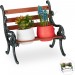  banc de fleurs, fonte et bois, support de plantes pour pots à fleurs, différentes Dimensions, brun/gris-vert soldes en ligne